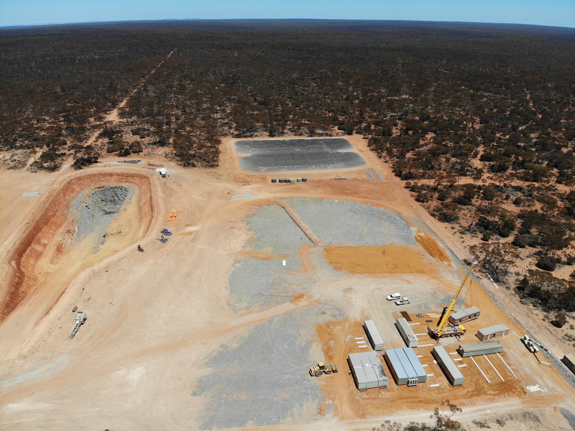 Aerial view of mine-site infrastructure works designed and delivered to Australian standards
